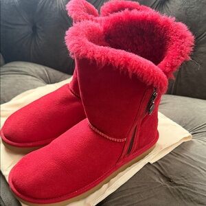 UGG Red Shearling Winter Boots